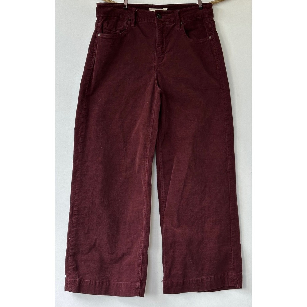 Unpublished Velvet Wide Leg Pants Womens 28 Burgundy Excellent